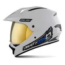 Capacete Trial Pro Tork Liberty Mx Pro Vision C Vis. Dourada