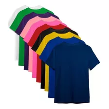 Kit 10 Camisetas Coloridas Não Amassa Premium 100% Poliéster
