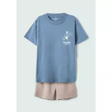 Conjunto Infantil Curto Em Malha Texturizada Hering Kids