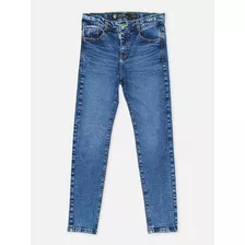 Calça Jeans Lavado Leve Elástico Ajustável Infantil Menino