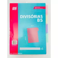 Divisórias De Fichário B5 Colegial- 5 Divisões Coloridas Yes