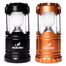 Mallome Farol De Campamento Negro Dorado, Paquete De 2 Farol