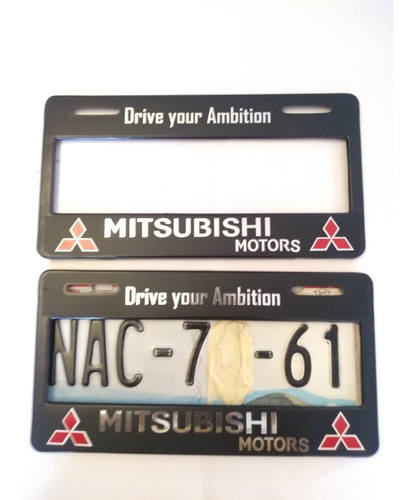 Par Porta Placas Autos Mitsubishi Ancho (2 Piezas) Foto 4