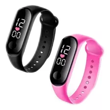 2 Relógio Digital Smart Watch Aprova Dagua Preto E Rosa