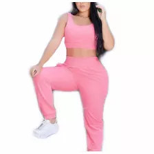 Conjunto Gringa Calça Cropped Top Neon Anitta Moletom