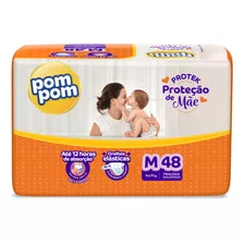 Fralda Pom Pom Protek Proteção De Mãe Mega M - 48 Unidades