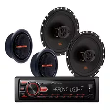 Combo Estereo Pioneer Mvh-s215bt Parlantes 6 Jbl + Tweeters