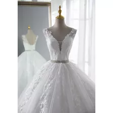 Vestido Longo De Noiva Casamento Princesa Renda Cinto '122a'