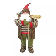 Papai Noel Natal Grande 120 Cm Linha Premium Alta Qualidade Cor Colorido Papai Noel Casaco Longo Placa 45cm