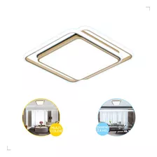 Plafon Led Hoop Quadrado 72w Multicolor Bivolt Dourado