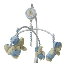 Mobile Para Berço Musical Urso Azul Com Gorrinho Erich Baby