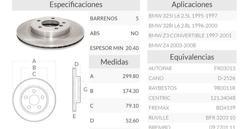 Par De Discos Delantero De Freno Bmw Z4 03-08 Foto 2