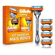 Kit Barbear Fusion5 Recarregável + 4 Cargas Gillette