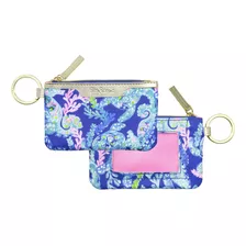 Lilly Pulitzer Funda De Identificacin Con Llavero Con Cierre