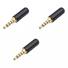 Paq. 3 Piezas Conector Plug 3.5mm 4 Polos Audífonos Y Mic 