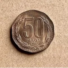 Moneda 50 Pesos Chile 1981 Unc Nueva