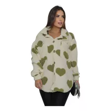 Casaco Camisão Teddy De Botão Estampado Sherpa