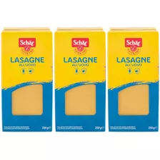 Kit 3 Massa Lasanha Sem Glúten E Lactose Lasagne Schar 250g