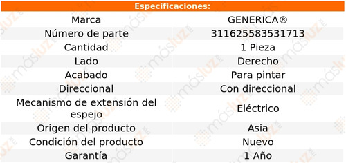 1- Espejo Derecho Elect P/pintar Swift 2017/2020 Genrica Foto 2