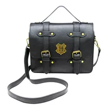 Bolsa Baú Tiracolo Hogwarts Metálico - Harry Potter Original Cor Preto