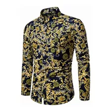 Camisa De Manga Larga Estampada Para Hombre