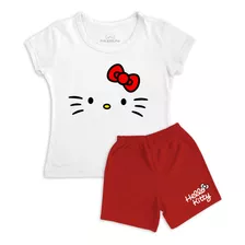 Conjunto Verão Hello Kitty Nº 1/ 2/ 3/ 4 Malha Algodão