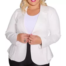 Blazer Feminino Casaco De Neoprene Plus Size G1 G2 G3 Babado