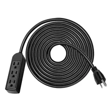 Cable De Extensión De 3 Tomas, 25 Pies, 120v Tira De C...