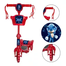 Patinete Infantil 3 Rodas Cestinha Divertido Sonic Toys 2u