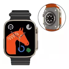 Smartwatch Keshuyou S8 Ultra Max 2.08 , Malla Negra De Silicona Y Bisel Plateado
