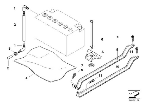 Soporte Bateria Bmw 550i 2006 2009 Original Foto 2