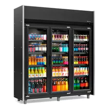 Refrigerador Vertical De Autoservicio 1200 Litros Todo Negro Co Color Black 220v