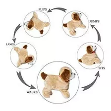 Cachorrinho Pelúcia Puppy Pula Anda Da Cambalhotas 