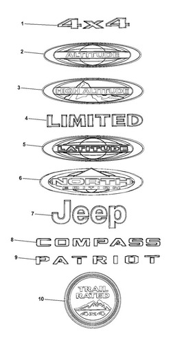 Emblema Lateral Original Mopar Jeep Patriot 2011-2017 Foto 2