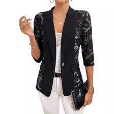 Blazer Con Encaje Chaqueta Bolero Bb 16