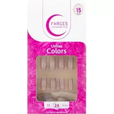 Unhas Postiças Fhaces Colors - 24und C/12 Tamanhos Cor Nude