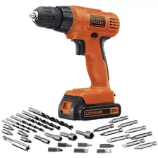 Black + Decker Taladro Inalámbrico 20v Recargabl +accesorios Color Naranja