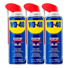 Kit Com 3 Wd40 Spray Multiusos Lubrificante Flextop 500ml