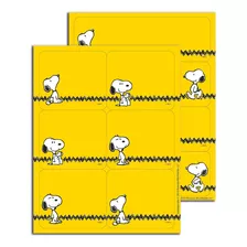 Etiquetas Adhesivas Amarillas De Snoopy, 56 Unidades