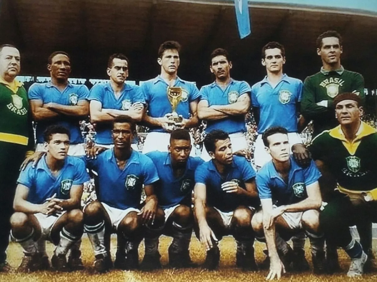Pôster Da Seleção Brasileira Campeão Do Mundo 1958