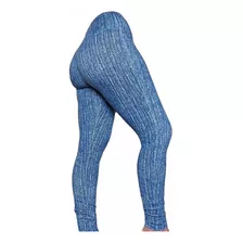 Calça Legging Estampa Jeans Comprida Suplex Tecido Grosso