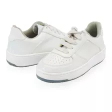 Tenis Dama/niña Cocido Marca Tropicana Color Blanco 18-26