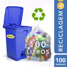 Saco De Lixo 100l Transparente/canela Coleta Seletiva 100und