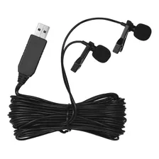 Andoer 6m / 20ft Usb Microfone De Lapela De Lapela De Duas