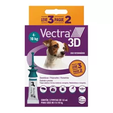 Antipulgas Vectra 3d Para Cães De 4 A 10kg - 3 Pipetas