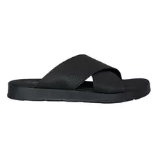 Sandalias Ojotas Mujer 100% Cuero Negro Moda Verano Sposami 