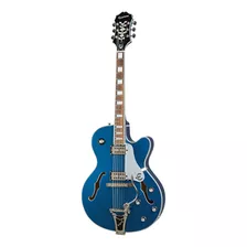 Guitarra Eléctrica EpiPhone Original Collection Emperor Swingster De Arce Delta Blue Metallic Metalizado Con Diapasón De Laurel Indio