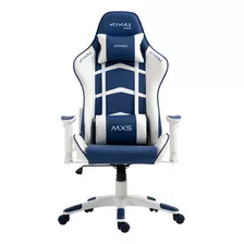 Cadeira Gamer Mx5 Giratória Branco E Azul Marinho - Mymax