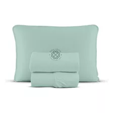 Lençol Mini Cama 3 Peças 1,50 X 70 + 15 Alt. Fronha Normal Cor Verde Maltês Desenho Do Tecido Liso