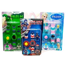 Kit Relógios Digital Infantil - Elsa + Hulk + Cap América 